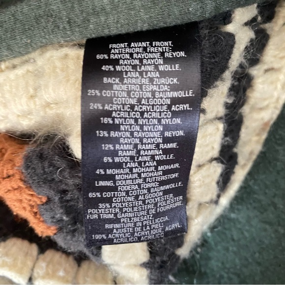 Elevenses Anthropologie Dark Green Salt Creek Vest Crochet Back Granny size XS - Picture 8 of 8